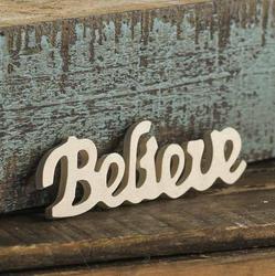 Unfinished Wood "Believe" Cutout