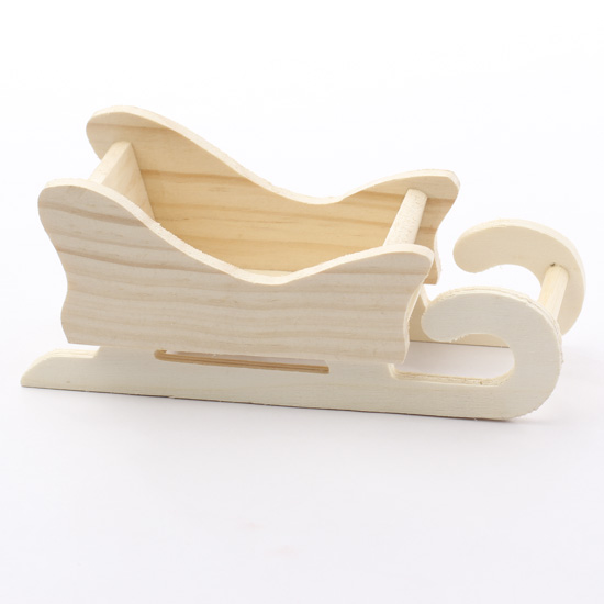 Small Unfinished Wood Sleigh - Table Decor - Christmas and Winter ...
