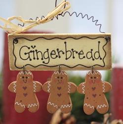 Primitive Wood "Gingerbread" Cookie Ornament Sign