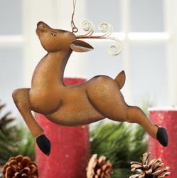 Brown Dimensional Reindeer Ornament