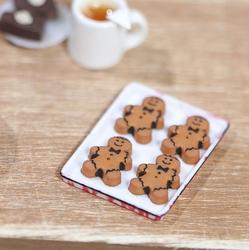 Miniature Gingerbread Men on Cookie Sheet
