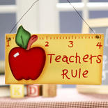 Wood Teachers Rule Sign