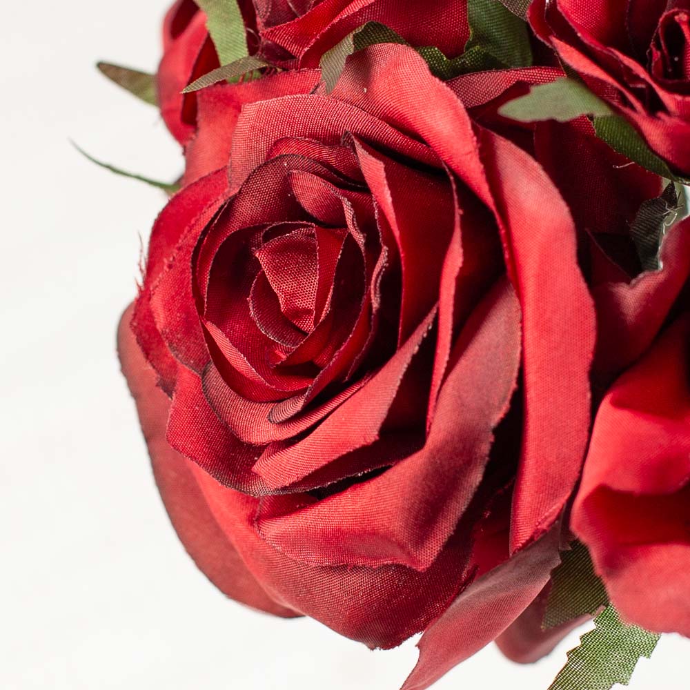 Deep Red Artificial Rose Nosegay Bouquet 