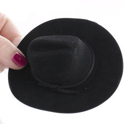 Mini Black Flocked Cowboy Hat