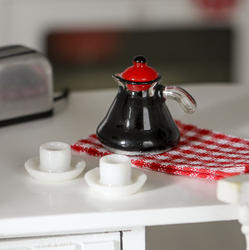 Miniature Espresso Coffee Pot and Cups Set