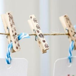 Miniature Flower Printed Wooden Clothespins