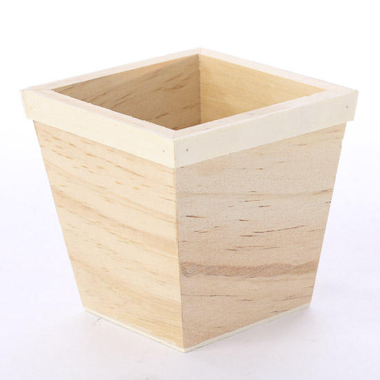 Unfinished Wood Flower Pot - Crates &amp; Boxes - Wood Crafts 