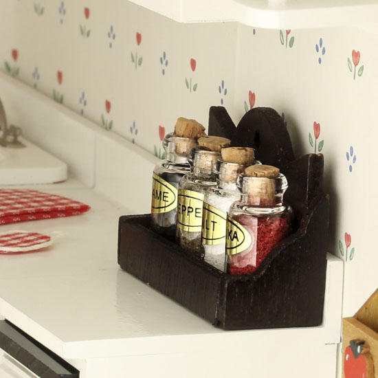Dollhouse Miniature Wood Spice Wall Rack - What's New - Dollhouse ...