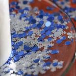 Blue Dots and Silver Snowflakes Confetti