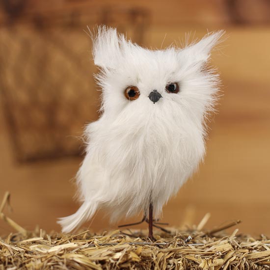 Albino Fluffy Artificial Owls - Birds & Butterflies - Basic Craft ...