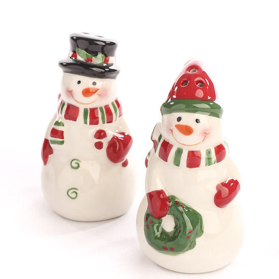 Ceramic Snowman Salt and Pepper Shaker Set - Table Decor - Christmas ...