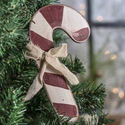Rustic Wooden Candy Cane Ornament