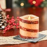 Glitter Candy Cane LED Battery-Operated Pillar Candle