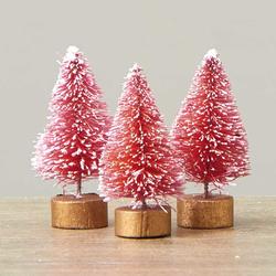 Miniature Frosted Pink Bottle Brush Trees