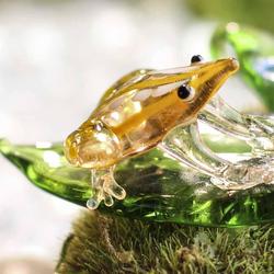 Handmade Glass Frog on Leaf
