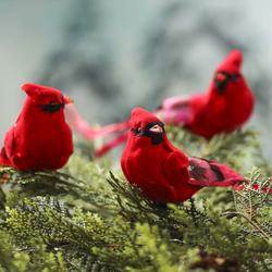 Artificial Flocked Red Cardinals