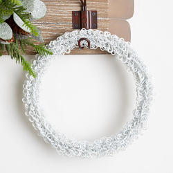 Coiling White Glitter Wreath