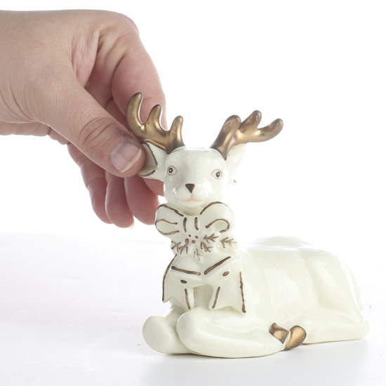 Ceramic Kneeling Deer Figurine - Table Decor - Christmas and Winter ...