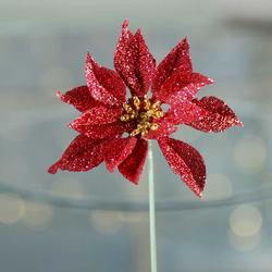 Factory Direct Craft Festive Poinsettia and Berry Holiday Floral Picks 