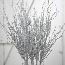 Silver Glittered Artificial Twig Branches