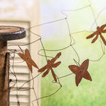 Rusty Butterfly and Dragonfly Fence Garland