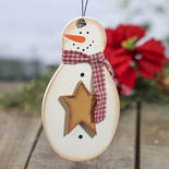 Primitive Snowman Ornament