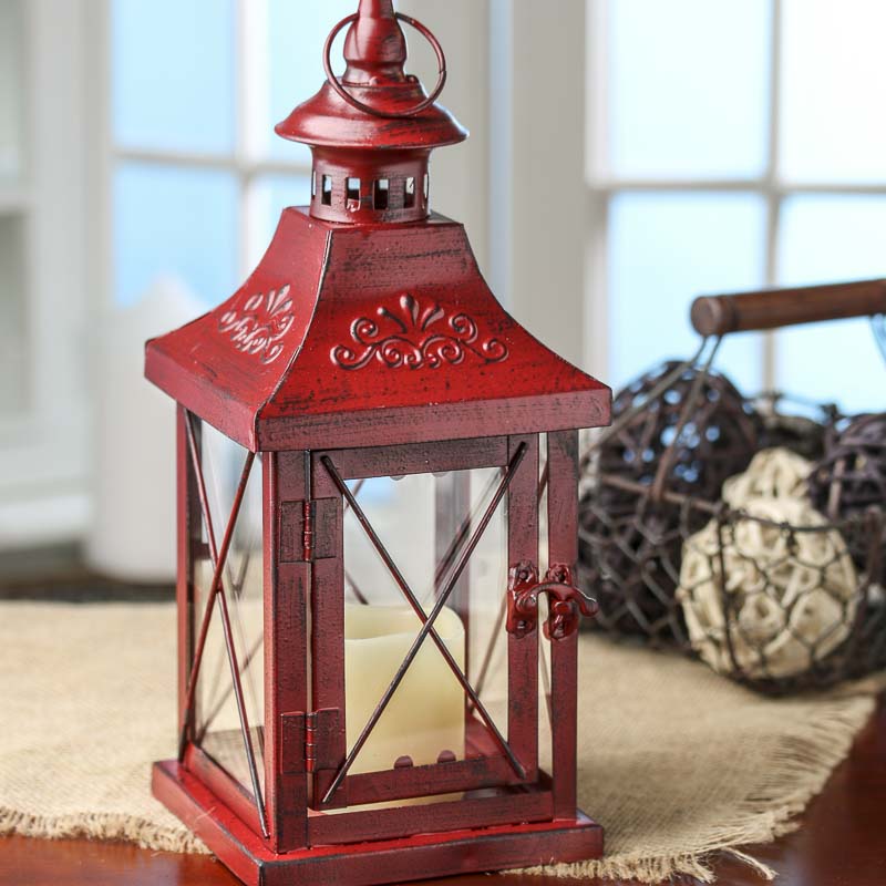  Red  Metal Tea Light Lantern What s New Home  Decor  