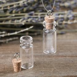 Miniature Corked Glass Bottle Charms