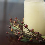 Artificial Berry and Wispy Willow Candle Ring