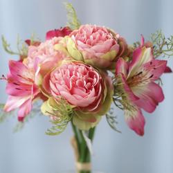 Pink Artificial Lily and Ranunculus Bouquet