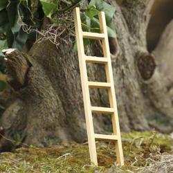 T8444 Dollhouse Miniature 6" Wooden Ladder 