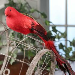 Red Artificial Bird with Clip