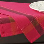 Hot Pink Stripe and Lime Stitch Cloth Napkin