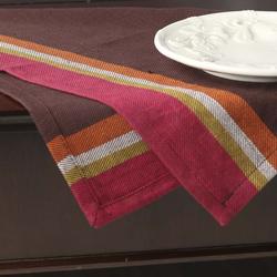 Brown Bright Bordered Striped Cloth Napkin