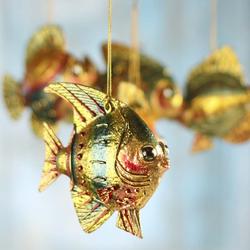 Bejeweled Artisan Fish Ornaments - Coastal Decor - Home Decor - Factory ...