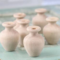 Small Unfinished Wood Vases