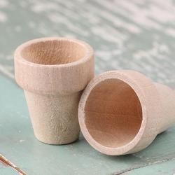 Small Unfinished Wood Flower Pots