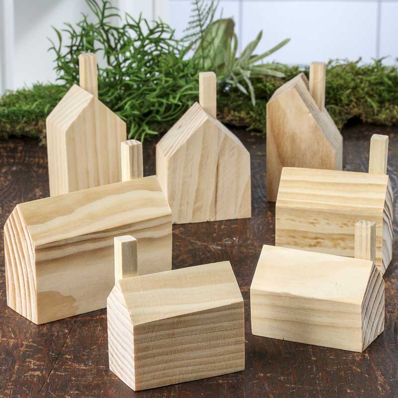 unfinished wood house craft
