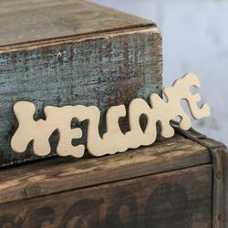 Unfinished Wood "Welcome" Cutout