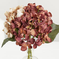 Burgundy and Beige Artificial Hydrangea Bouquet