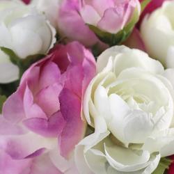 Burgundy and Cream Artificial Ranunculus Bouquet