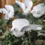 White Flocked Artificial Doves