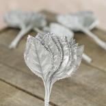 Silver Artificial Rose Leaves