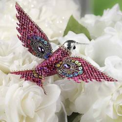 Dazzling Sequin and Rhinestone Artificial Hummingbird