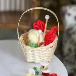 Dollhouse Miniature Knitting Basket