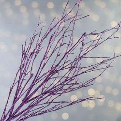 Fuchsia Glittered Artificial Twig Spray