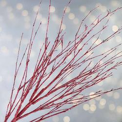 Red Glittered Artificial Twig Spray