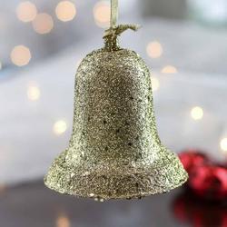 Gold Glittered Liberty Bell Ornament
