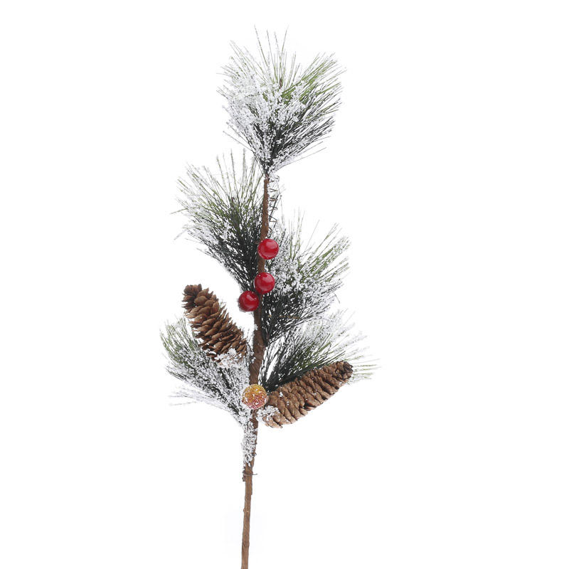 Snowy Christmas Artificial Pine Pick - Christmas Holiday Florals ...