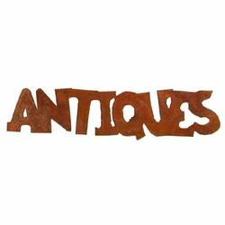 Rusty Tin "Antiques" Word Cutout